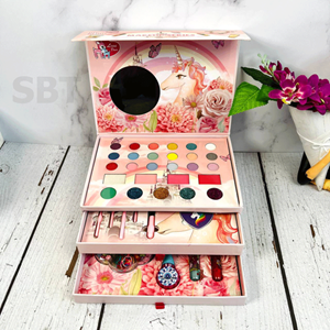 ست لوازم آرایشی سه طبقه طرح یونیکورن unicorn makeup box_اسباب بازی